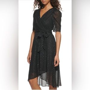 Tommy Hilfiger faux wrap hi low midi dress